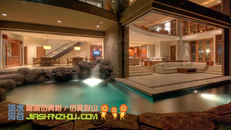 北京圣園工程將時尚美學與有機風格融為一體的水泥假山作品