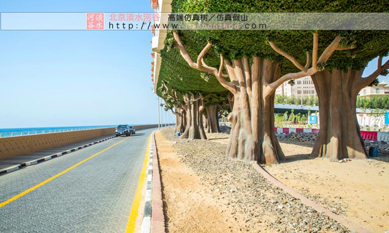 中國的仿真人造樹景觀工程遍布全世界看國外橋墩做成假樹